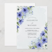 Invitation Mariage Fleur de Lavande Aquarelle (Devant / Derrière)