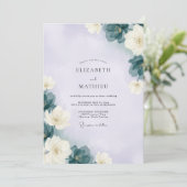 Invitation Mariage Fleur de Lavande Ardoise (Debout devant)