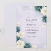 Invitation Mariage Fleur de Lavande Ardoise (Devant / Derrière)