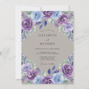 Invitation Mariage Fleur de Lavande Bleue