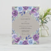 Invitation Mariage Fleur de Lavande Bleue (Debout devant)