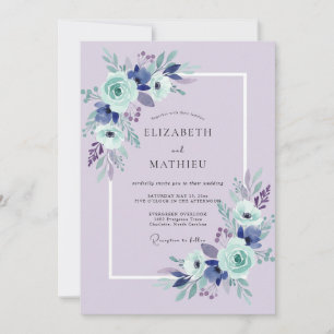 Invitation Mariage Fleur de Lavande Bleue