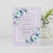 Invitation Mariage Fleur de Lavande Bleue (Debout devant)