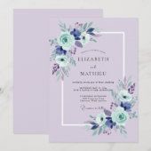 Invitation Mariage Fleur de Lavande Bleue (Devant / Derrière)