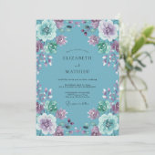 Invitation Mariage Fleur de Lavande Bleuet (Debout devant)