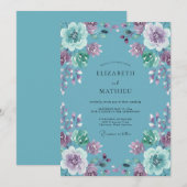 Invitation Mariage Fleur de Lavande Bleuet (Devant / Derrière)