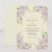 Invitation Mariage Fleur de Lavande Délicate (Devant / Derrière)