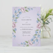 Invitation Mariage Fleur de Lavande Délicate (Debout devant)