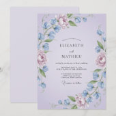 Invitation Mariage Fleur de Lavande Délicate (Devant / Derrière)