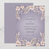 Invitation Mariage Fleur de Lavande Douce (Devant / Derrière)