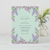 Invitation Mariage Fleur de Lavande Menthe (Debout devant)