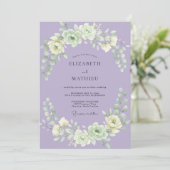 Invitation Mariage Fleur de Lavande Menthe (Debout devant)