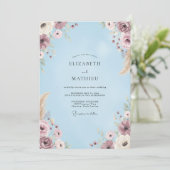 Invitation Mariage Fleur de Lavande Pervenche (Debout devant)