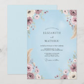 Invitation Mariage Fleur de Lavande Pervenche (Devant / Derrière)