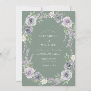 Invitation Mariage Fleur de Lavande Poussiéreuse