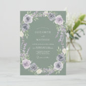 Invitation Mariage Fleur de Lavande Poussiéreuse (Debout devant)