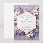 Invitation Mariage Fleur de Lavande Rêveuse (Devant / Derrière)