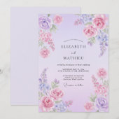 Invitation Mariage Fleur de Lavande Rêveuse (Devant / Derrière)