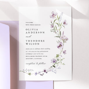 Invitation Mariage Fleur de Lavande Sauvage
