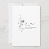 Invitation Mariage Fleur de Lavande Sauvage (Dos)