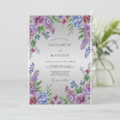 Invitation Mariage Fleur de Lavande Violette (Debout devant)