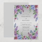 Invitation Mariage Fleur de Lavande Violette (Devant / Derrière)