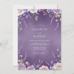 Invitation Mariage Fleur de Lavande Violette