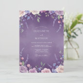 Invitation Mariage Fleur de Lavande Violette (Debout devant)