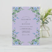 Invitation Mariage Fleur de Lilac Cornflower (Debout devant)