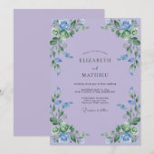 Invitation Mariage Fleur de Lilac Cornflower (Devant / Derrière)