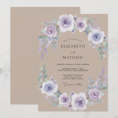 Invitation Mariage Fleur de Lilas (Devant / Derrière)