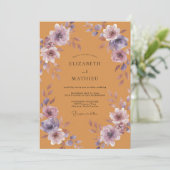 Invitation Mariage Fleur de Lilas Ambre (Debout devant)