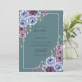 Invitation Mariage Fleur de Lilas Ardoise (Debout devant)