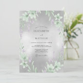 Invitation Mariage Fleur de Lilas Argenté (Debout devant)