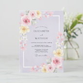 Invitation Mariage Fleur de Lilas Beurre (Debout devant)
