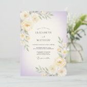 Invitation Mariage Fleur de Lilas Beurre (Debout devant)