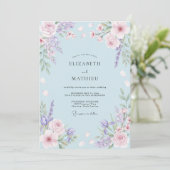 Invitation Mariage Fleur de Lilas Bleuet (Debout devant)