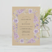 Invitation Mariage Fleur de Lilas Brun (Debout devant)
