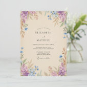 Invitation Mariage Fleur de Lilas Champagne (Debout devant)