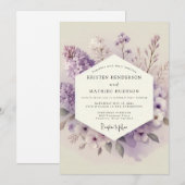 Invitation Mariage Fleur de Lilas Chuchotement (Devant / Derrière)