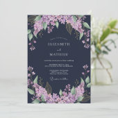 Invitation Mariage Fleur de Lilas Déllicate sous Arche (Debout devant)