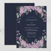Invitation Mariage Fleur de Lilas Déllicate sous Arche (Devant / Derrière)