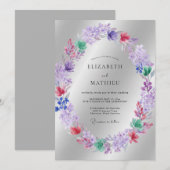 Invitation Mariage Fleur de Lilas Douce (Devant / Derrière)