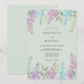 Invitation Mariage Fleur de Lilas Éthérée (Devant / Derrière)