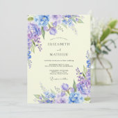 Invitation Mariage Fleur de Lilas Pervenche (Debout devant)