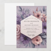 Invitation Mariage Fleur de Lilas Rêveur (Devant / Derrière)