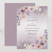 Invitation Mariage Fleur de Lilas Rêveur (Devant / Derrière)