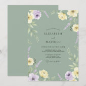 Invitation Mariage Fleur de Lilas Sages (Devant / Derrière)