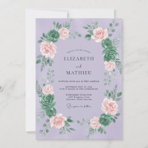 Invitation Mariage Fleur de Lilas Succulente Pivoine