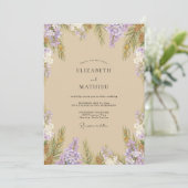 Invitation Mariage Fleur de Lilas Tanné (Debout devant)